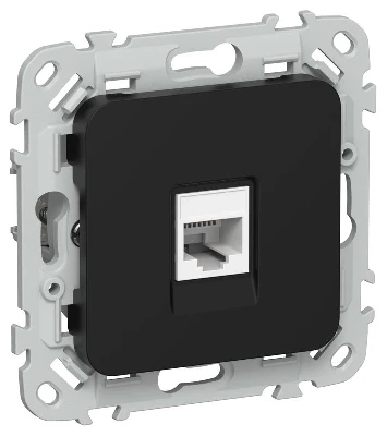 Розетка компьютерная СП FLITE РК5е-1-0-ФлЧ RJ45 кат.5E UTP механизм черн. IEK FI-K12-1-K02
