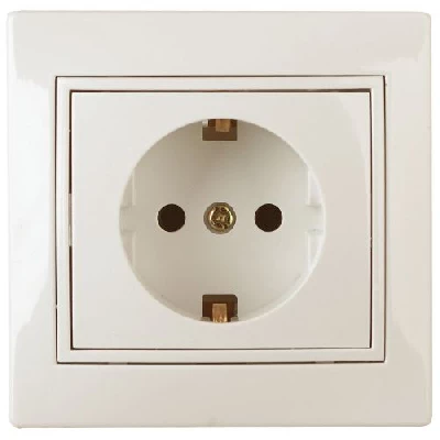 Розетка 1-м СП Plano 1-202-02 16А IP20 250В 2P+E Schuko сл. кость Intro Б0053876