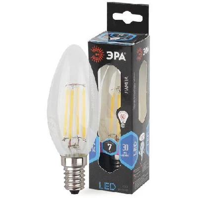 Лампа светодиодная филаментная F-LED B35-7w-840-E14 Эра Б0027943