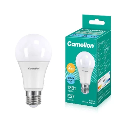 Лампа светодиодная LED13-A60/845/E27 13Вт грушевидная матовая 4500К бел. E27 1085лм 220В Camelion 12046