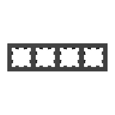 Рамка 4-м Эпика пластик черн. EKF UP1-FPB-04