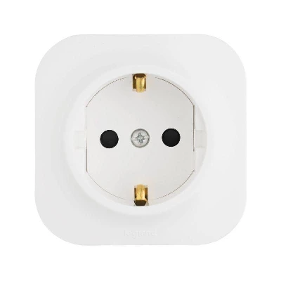 Розетка 1-м ОП Quteo 16А IP20 2P+E с заземл. без защ. шторок бел. IEK 782211