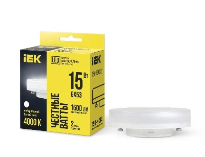 Лампа светодиодная 15Вт T75 таблетка 4000К нейтр. бел. GX53 230В IEK LLE-T80-15-230-40-GX53