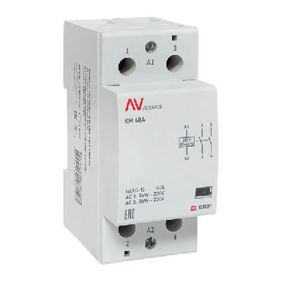 Контактор модульный КМ 40А 2NО 230В AC (2 мод.) AVERES EKF km-av-2-40-20-230V