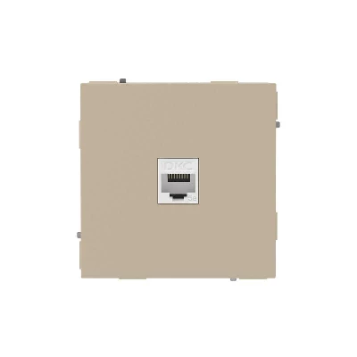Розетка компьютерная 1-м KANT RJ45 кат.5E без шторки ванильн. марципан DKC 7015663