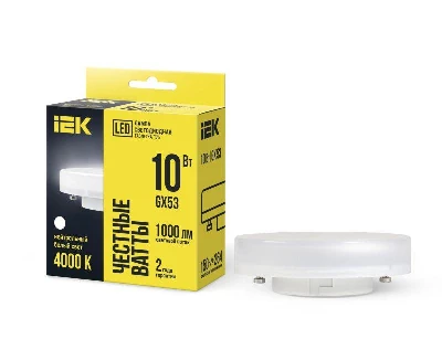 Лампа светодиодная 10Вт T75 таблетка 4000К нейтр. бел. GX53 230В IEK LLE-T80-10-230-40-GX53