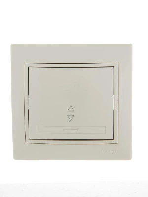 Переключатель проходной 1-кл. СП Mira 10А IP20 со вставкой крем. LEZARD 701-0303-105
