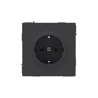 Розетка силовая KANT 2P+E защ. шторки черн. уголь DKC 7012003