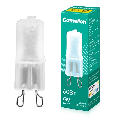 Лампа галогенная 60Вт капсульная матовая G9 3000К 230В Camelion 5557