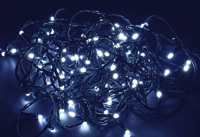 Гирлянда "Нить" 10м 100LED бел. IP20 провод зел. 230В с контроллером 8 режимов IEK LGDB110-2-100-10-G-S-20