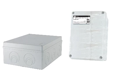 Распаячная коробка ОП 240х195х90мм, крышка, IP55, мон. плата, каб. ввод. d28-3 шт., d37-2 шт., TDM