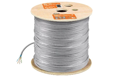 Кабель витая пара F/UTP Cat 6 4х2х23AWG (305м)  solid, ПВХ, серый TDM