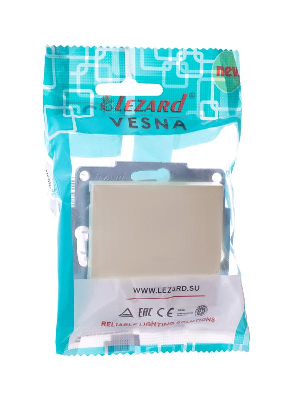 Выключатель 1-кл. 1п СП Vesna 10А IP20 с индикацией механизм крем. LEZARD 742-0388-111