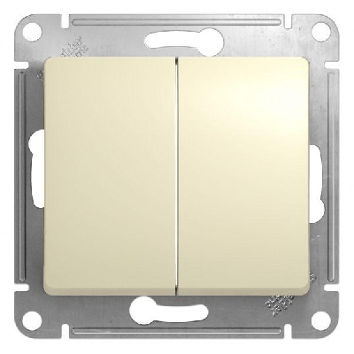 Выключатель 2-кл. СП Glossa 10А IP20 (сх. 5) 10AX механизм беж. SE GSL000251