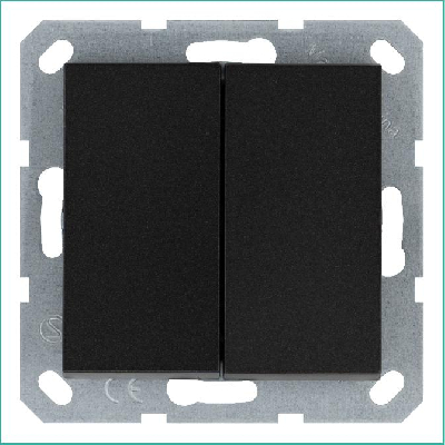 Переключатель проходной 2-кл. 10А IP20 механизм антрацит Jasmart G3022B