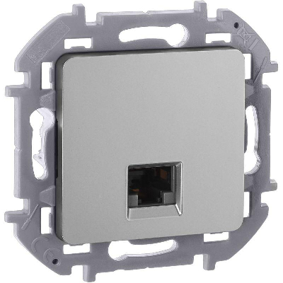 Розетка компьютерная Inspiria RJ45 кат.5E UTP алюм. IEK 673827