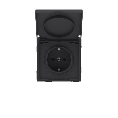 Розетка силовая KANT IP44 2P+E защ. шторки с крышкой черн. уголь DKC 7012013