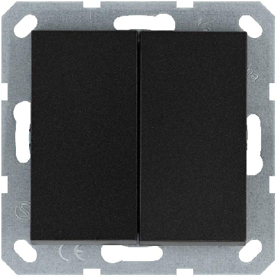 Кнопка 2-кл. 10А IP20 с переключающим контактом механизм антрацит Jasmart G3020B