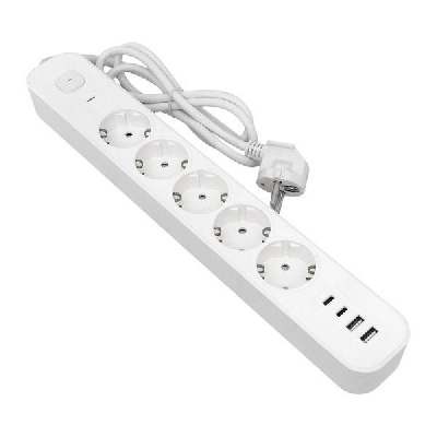 Удлинитель 5х1.5м IP20 2USB 2.4А+2type-C LUX 1.5кв.мм EKF UBA-LUX-515-TC