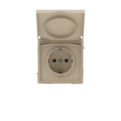 Розетка силовая KANT IP44 2P+E защ. шторки с крышкой ванильн. марципан DKC 7015013