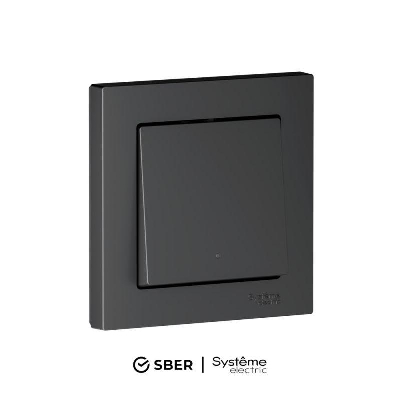 Выключатель 1-кл. AtlasDesign Smart 10А (сх. 1) L+N с подсветкой Zigbee механизм карбон SE ATN001013Z