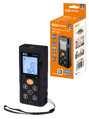 Лазерная рулетка ЛР-100, дальность 100 м, точность 2 мм, подсветка, IP54, 2хAAA, “Алмаз” TDM