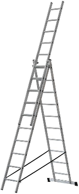 Лестница трехсекционная 3х10 H=285/481/674см 12.19кг алюм. FIT 65435