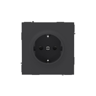 Розетка силовая KANT 2P+E защ. шторки черн. уголь DKC 7012003